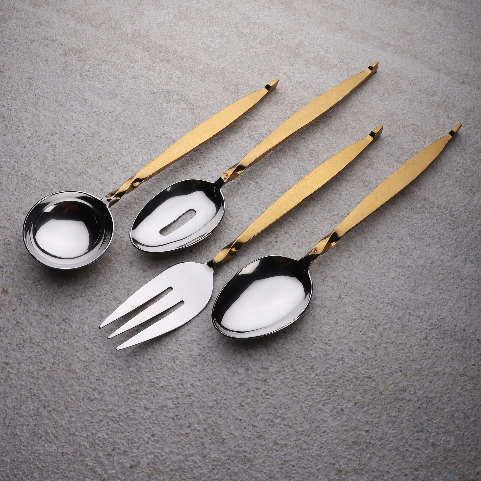Handmade Twisted Urban Vintage Gold Hostess 4 pc. Set