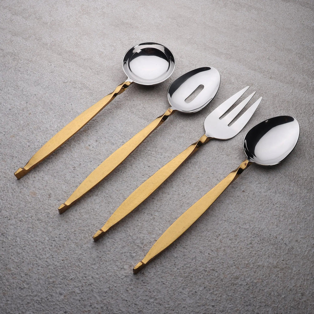Handmade Twisted Urban Vintage Gold Hostess 4 pc. Set