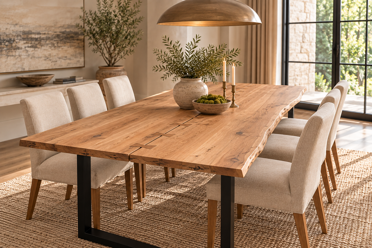 Athea Butterfly Natural Live Edge Dining Table