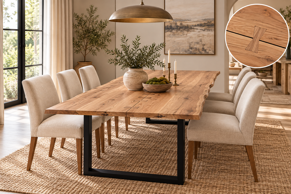 Athea Butterfly Natural Live Edge Dining Table