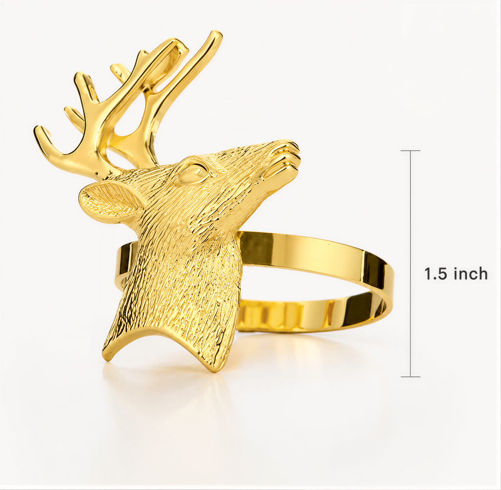 Gold Deer Decorative Napkin Rings