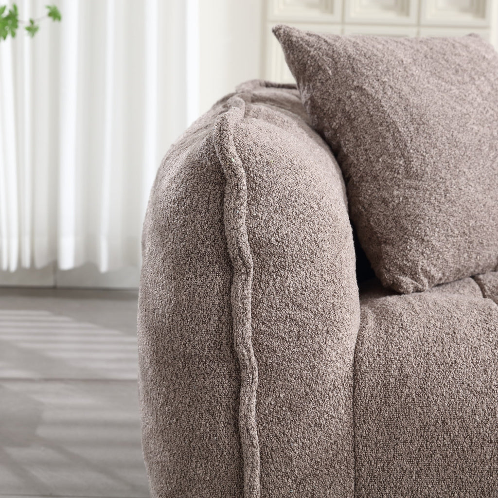 Cozy Beanbag Chair with High Resilience Foam Core in Gray