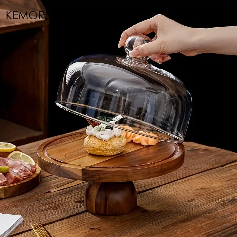 Acacia Wood Cake Tray: Elevate Your Dessert Display