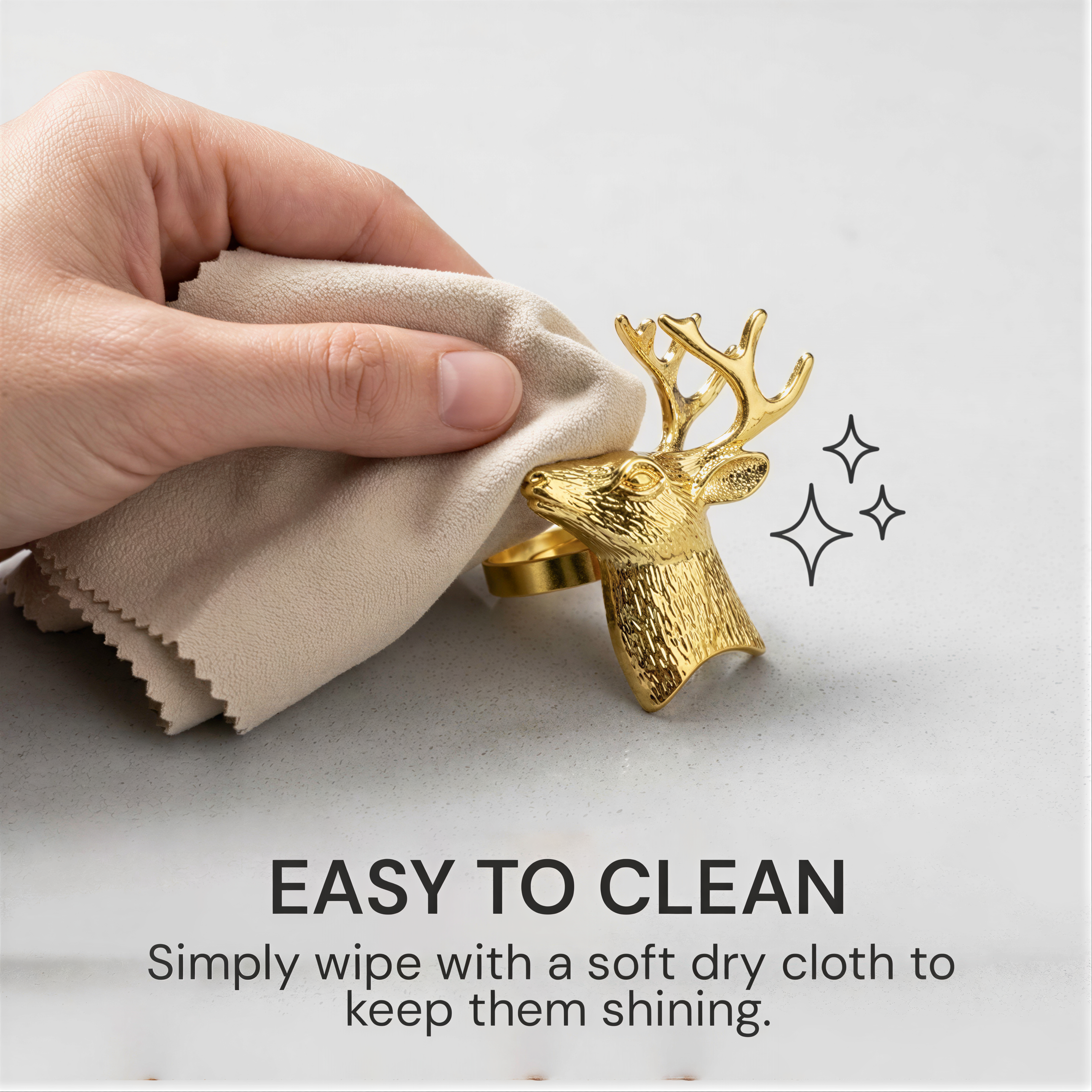 Gold Deer Decorative Napkin Rings