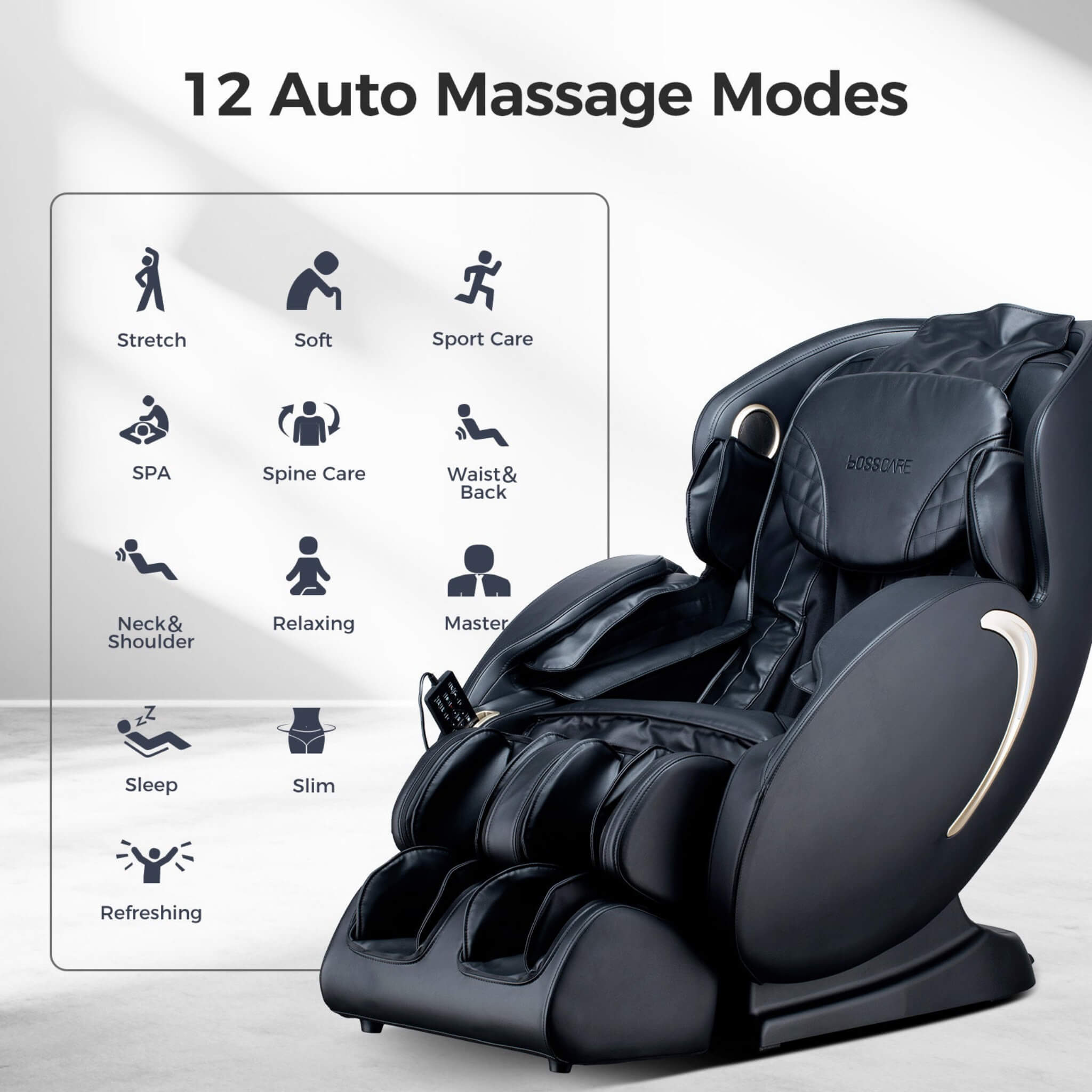 Bosscare Full Body 3D Zero Gravity Shiatsu Recliner Massage Chair With App