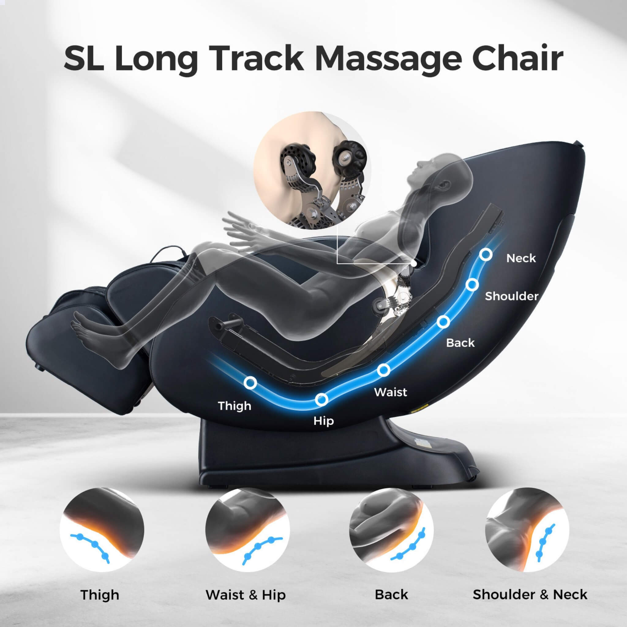 Bosscare Full Body 3D Zero Gravity Shiatsu Recliner Massage Chair With App