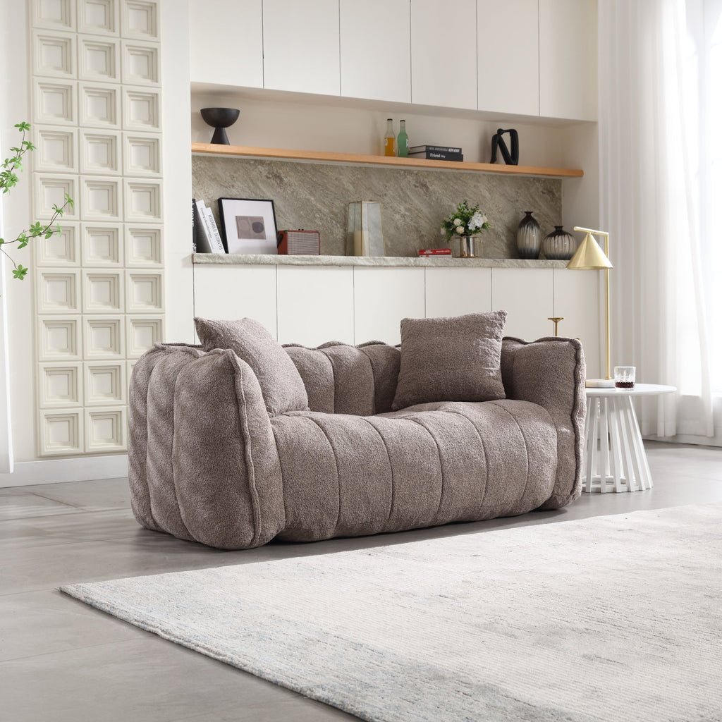 Cozy Beanbag Chair with High Resilience Foam Core in Gray