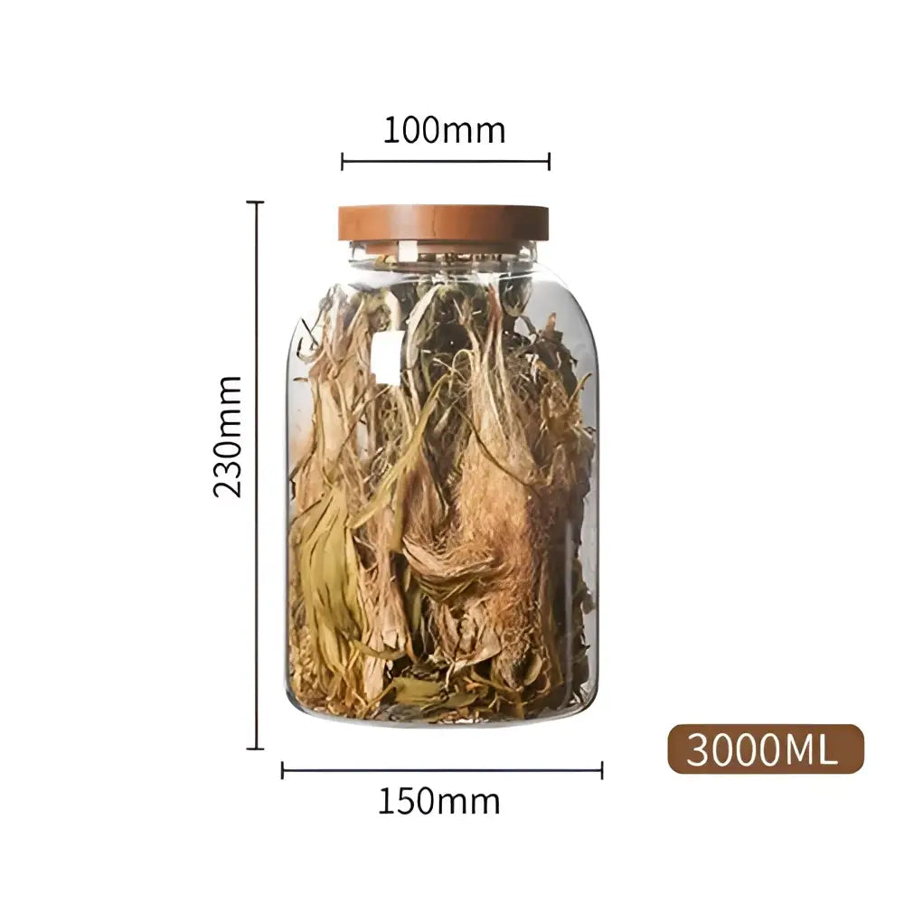 DecorBites™ Kitchen Glass Jars with Acacia Airtight Lid - Set of 2 | Versatile Food Storage Containers