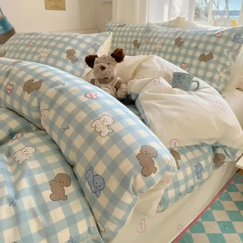 DecorBites™ Cartoon Printed Cotton Bedding Set