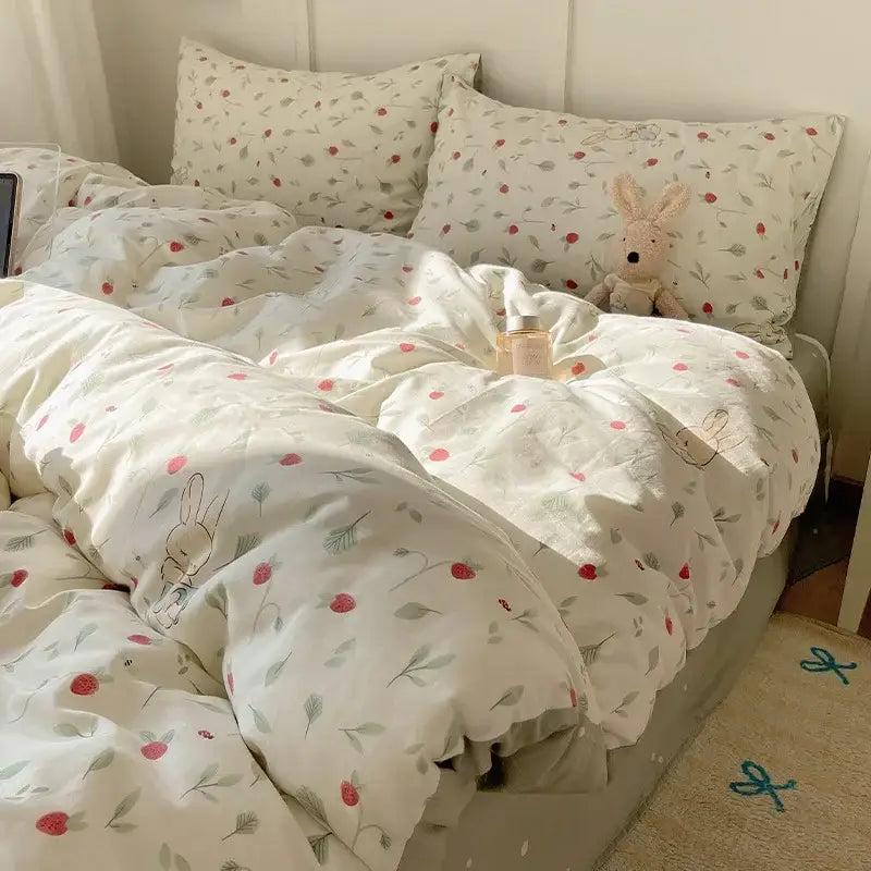 DecorBites™ Cartoon Printed Cotton Bedding Set
