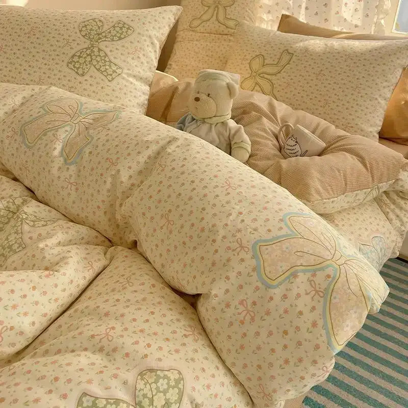 DecorBites™ Cartoon Printed Cotton Bedding Set