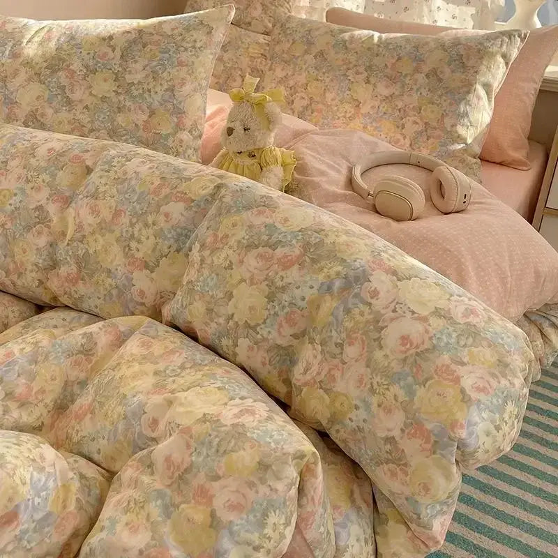 DecorBites™ Cartoon Printed Cotton Bedding Set