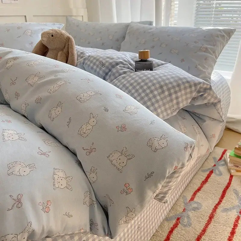 DecorBites™ Cartoon Printed Cotton Bedding Set