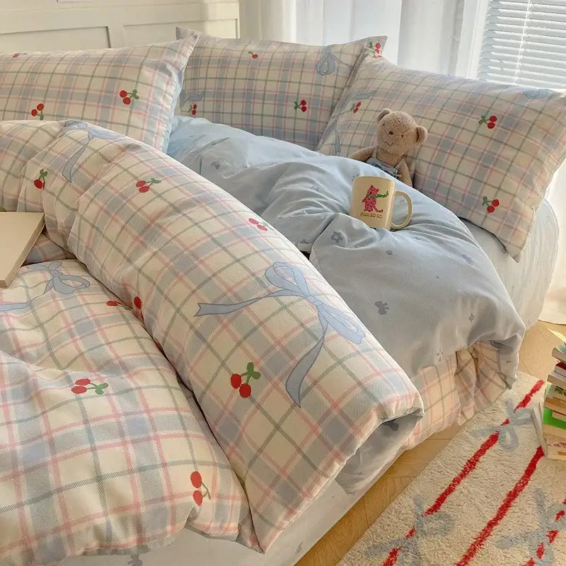 DecorBites™ Cartoon Printed Cotton Bedding Set