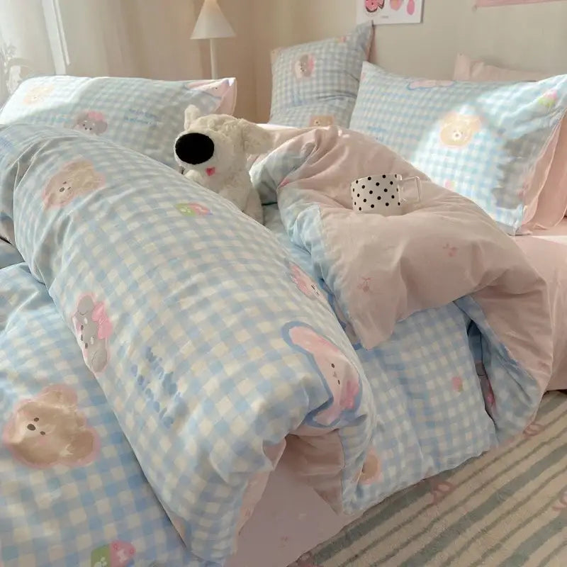DecorBites™ Cartoon Printed Cotton Bedding Set