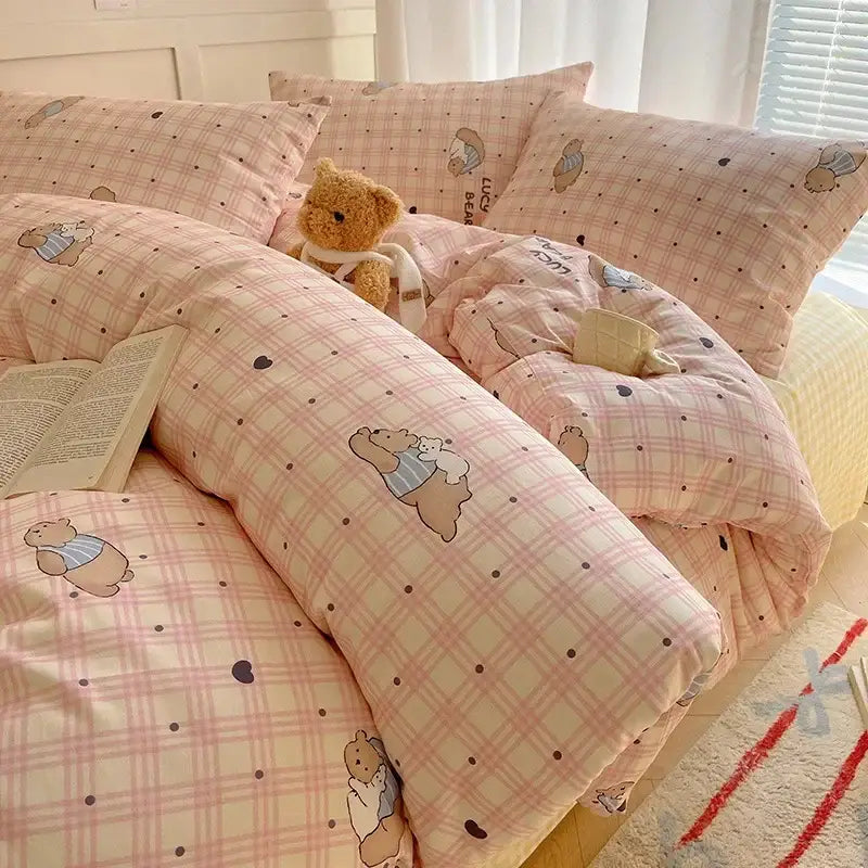 DecorBites™ Cartoon Printed Cotton Bedding Set