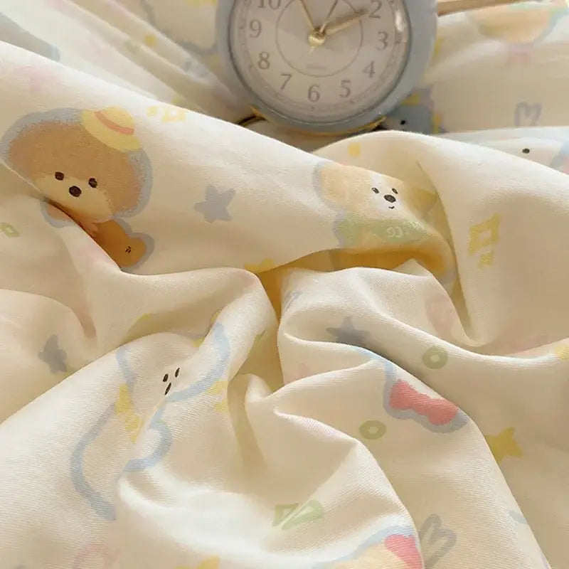 DecorBites™ Cartoon Printed Cotton Bedding Set