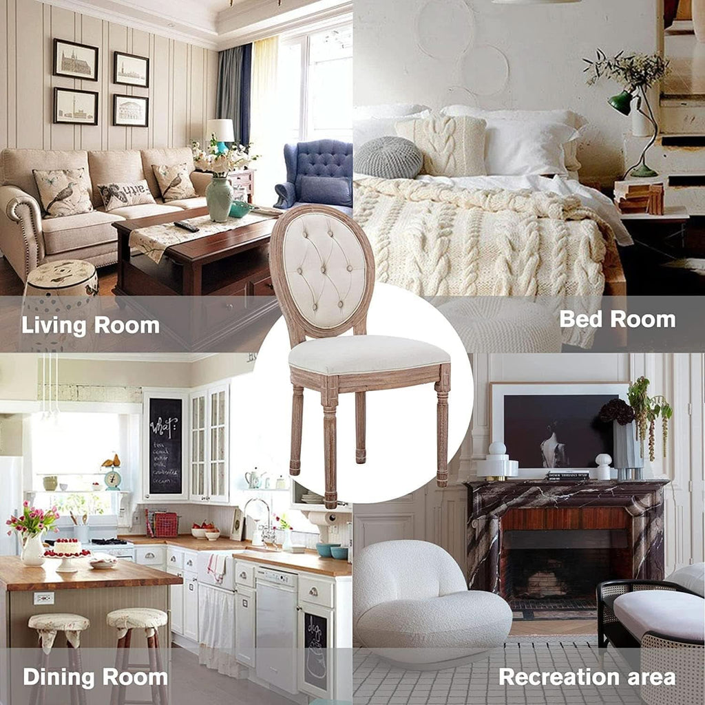French Country Dining Chairs Oak Finish Button Back
