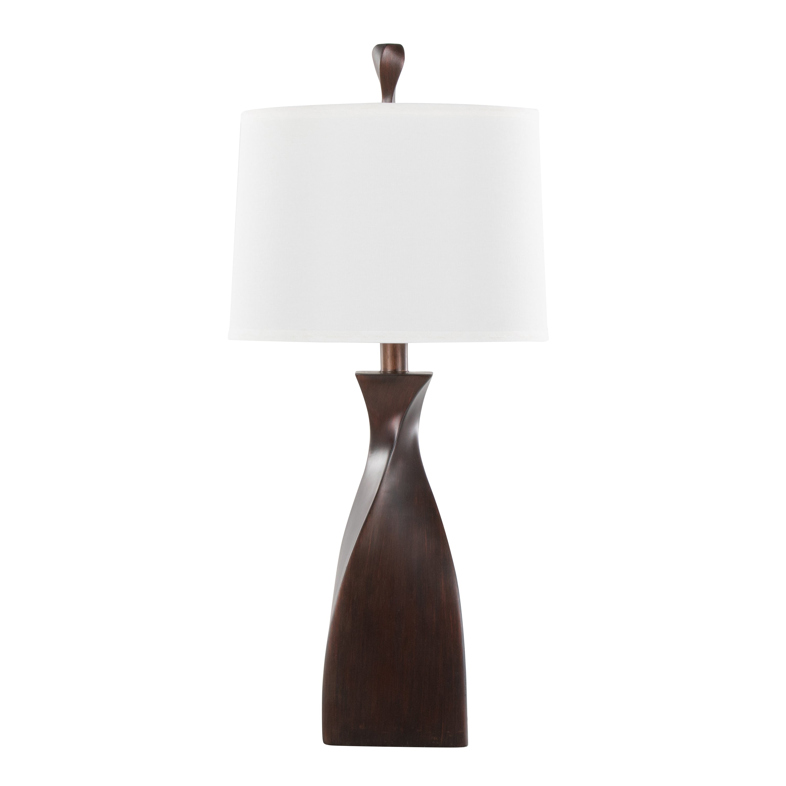 Curvo 2-Piece Copper Bronze Polyresin Table Lamps with Linen Shade