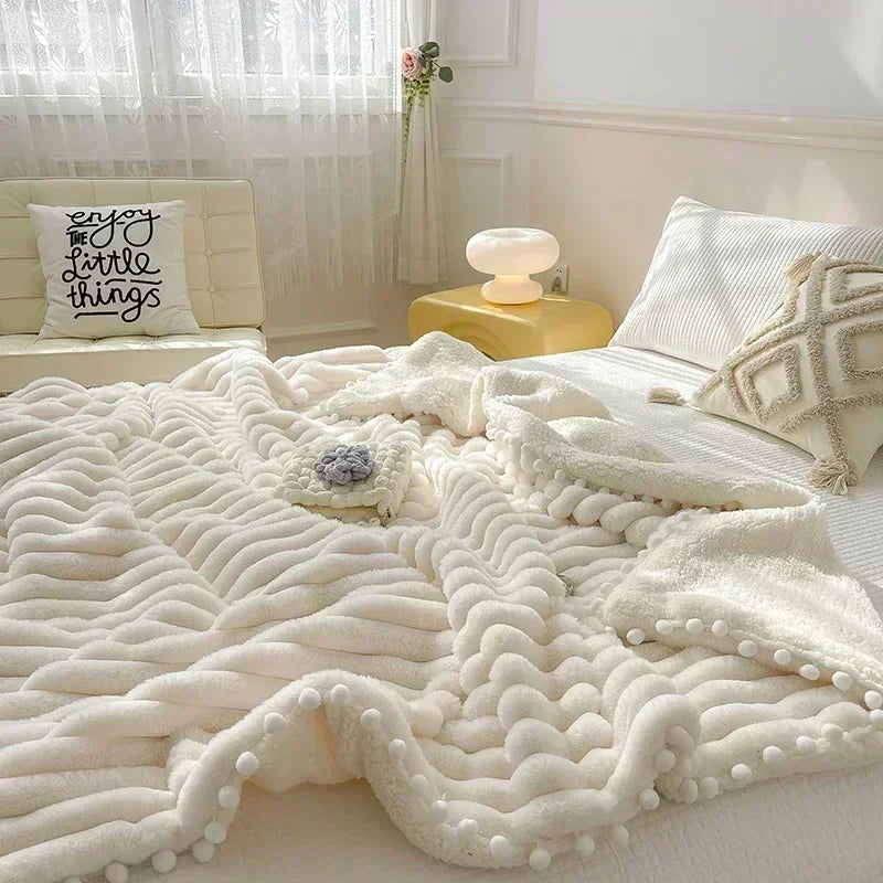 DecorBites™ Luxe Faux Rabbit & Lamb's Wool Weighted Blanket