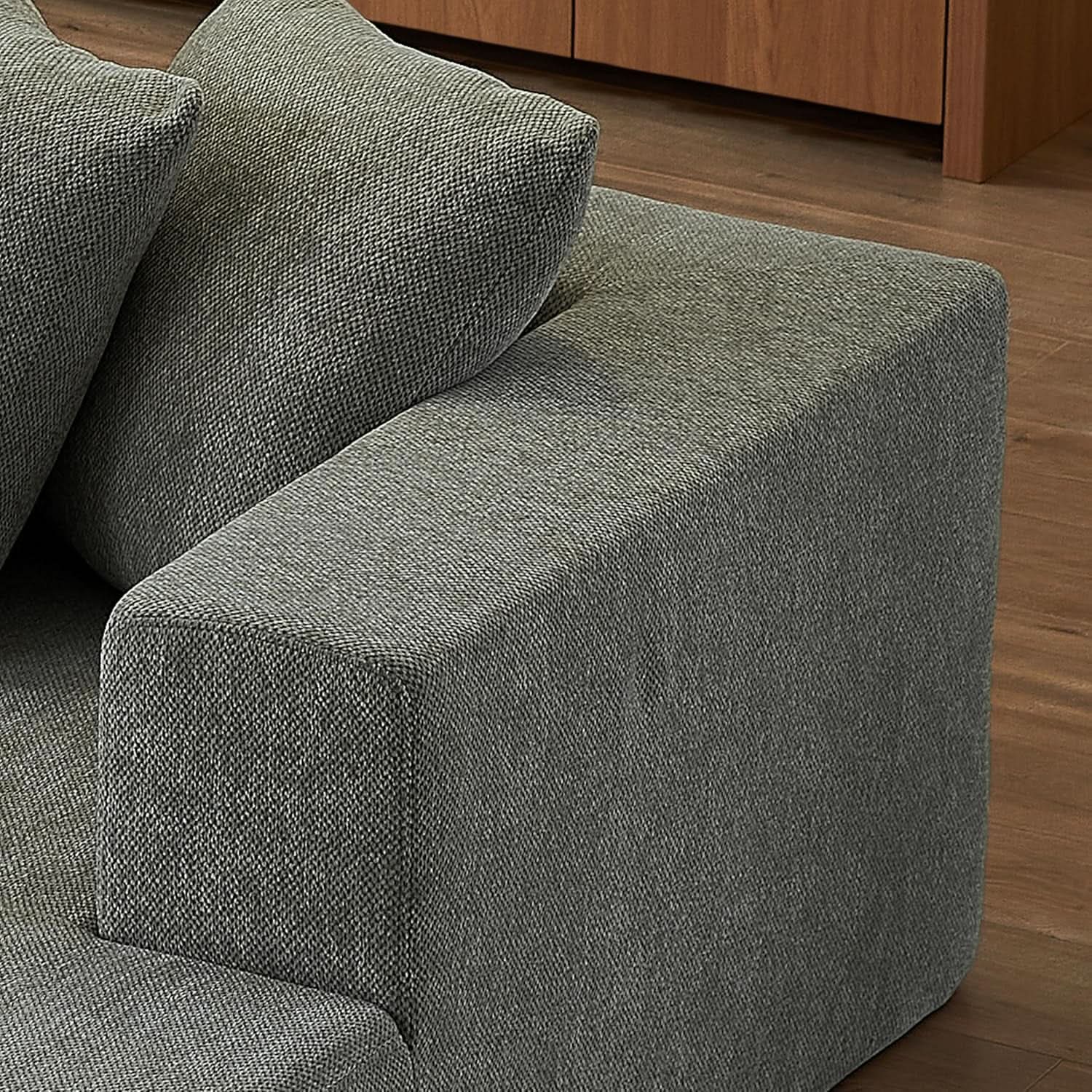 U-Shaped Modular Chenille Sectional Sofa in Gray