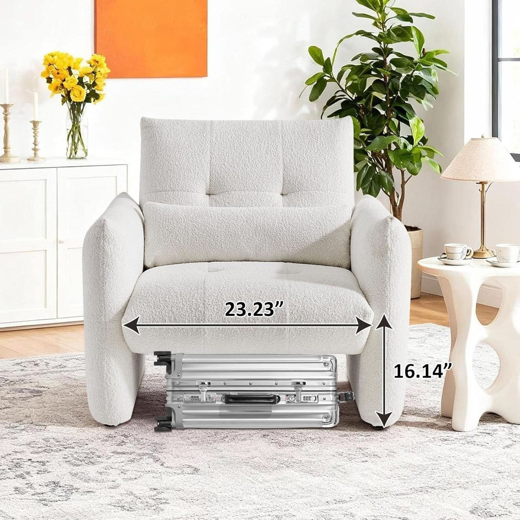33.9 Inch Sherpa Fabric Upholstered Accent Armchair