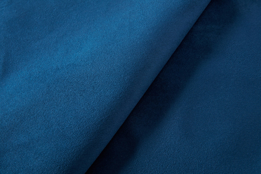 Peyton Upholstered Queen Bed with High Headboard and Traditional Buttoned Tufting in Blue Velvet