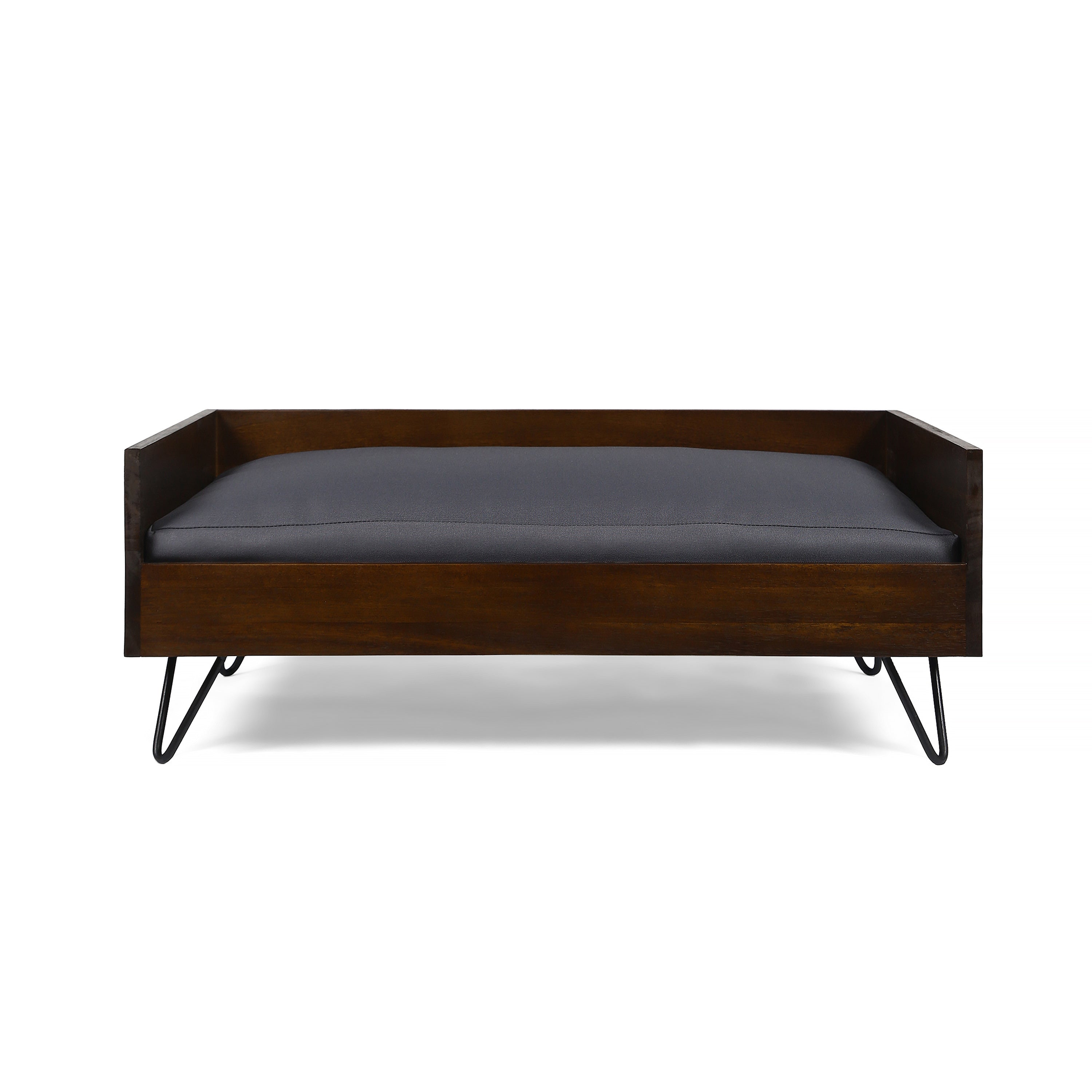 Acacia Wood Pet Bed with Sleek Hairpin Legs