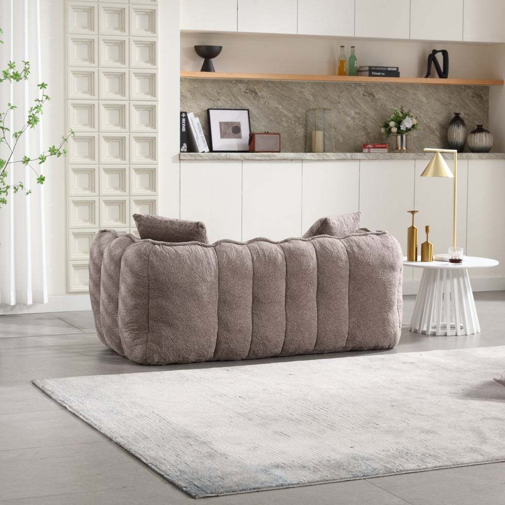 Cozy Beanbag Chair with High Resilience Foam Core in Gray