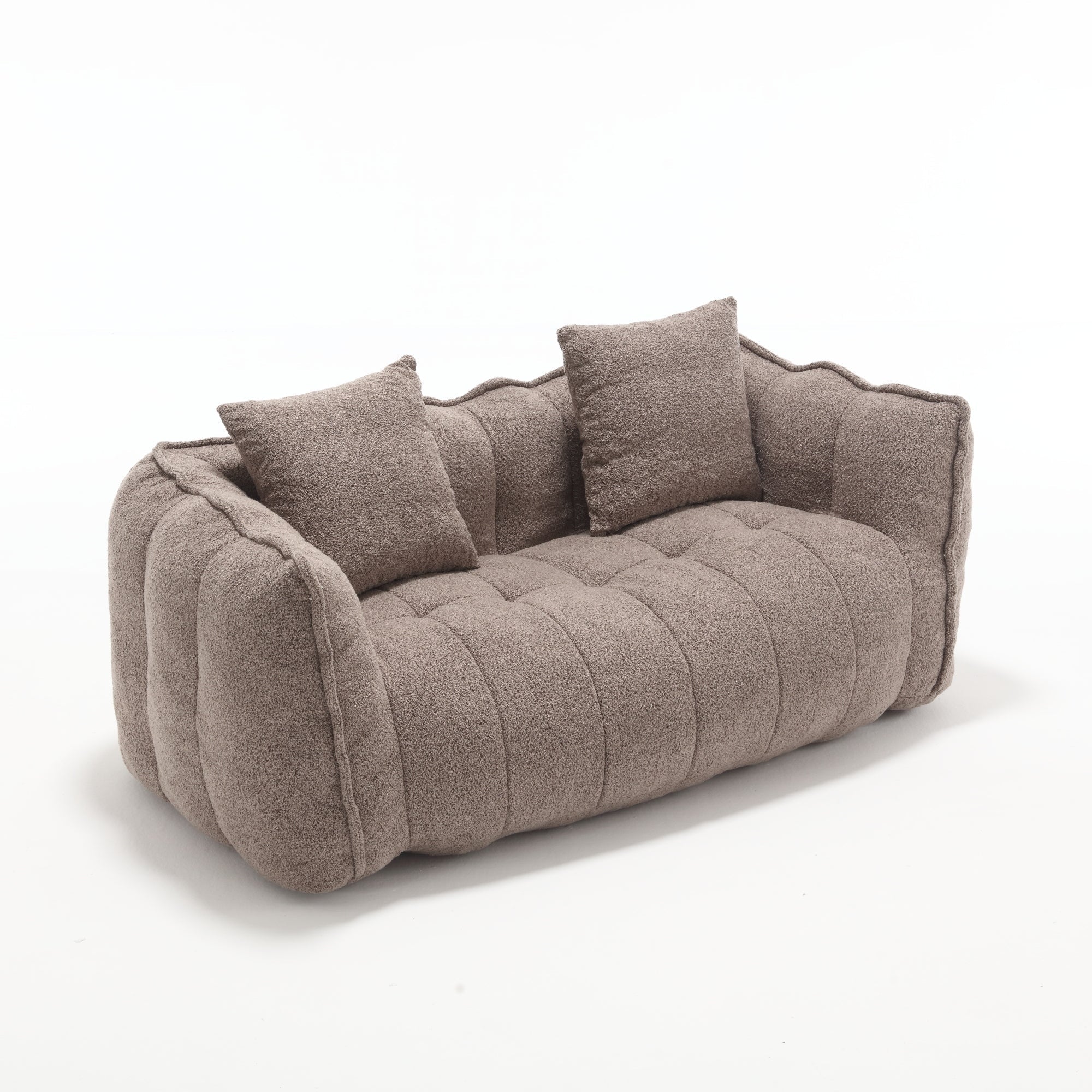 Cozy Beanbag Chair with High Resilience Foam Core in Gray