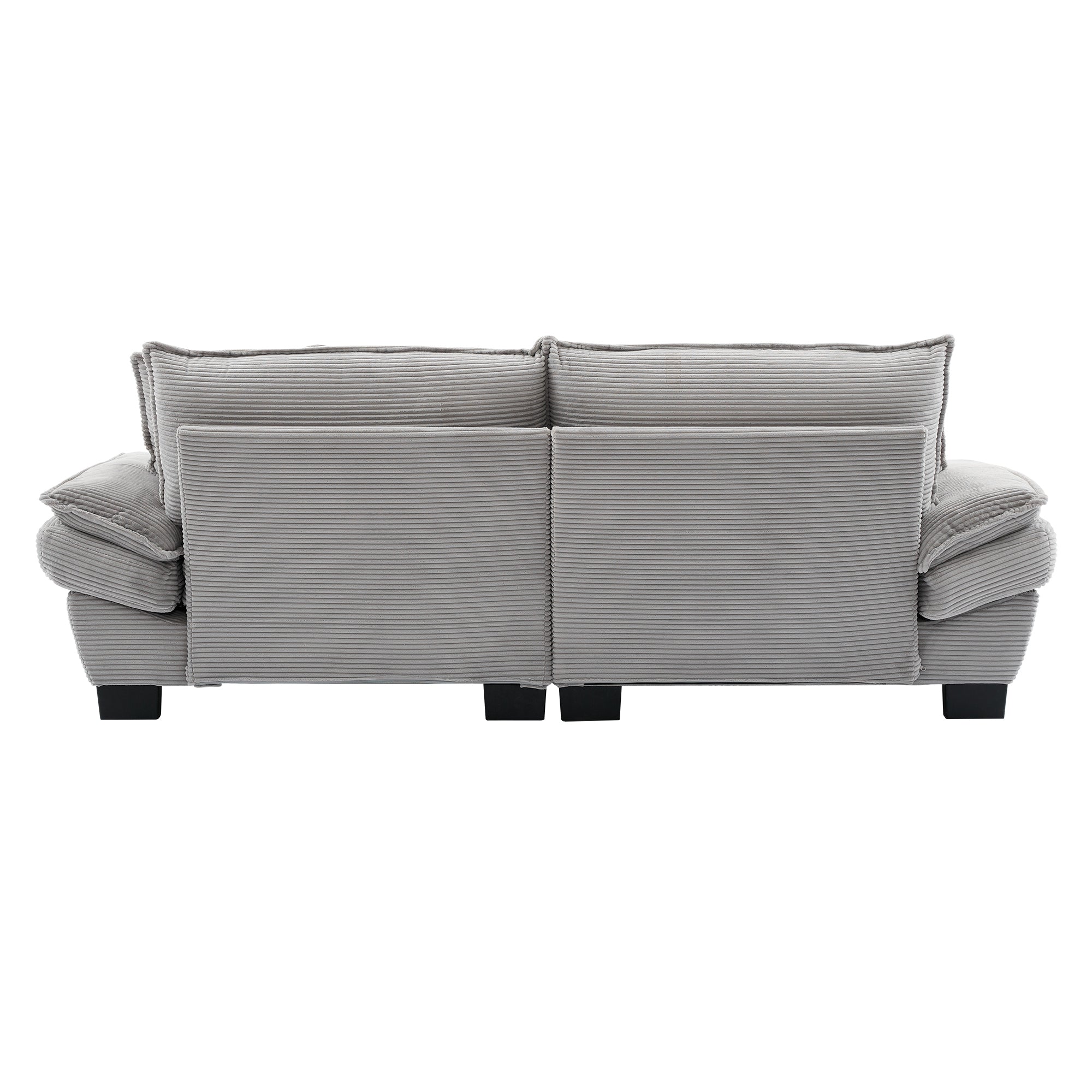 Corduroy Sofa Sleeper Couch Loveseat Sofa with Pillows - Light Gray