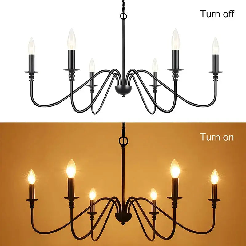 DecorBites™ Black Wrought Iron Chandelier
