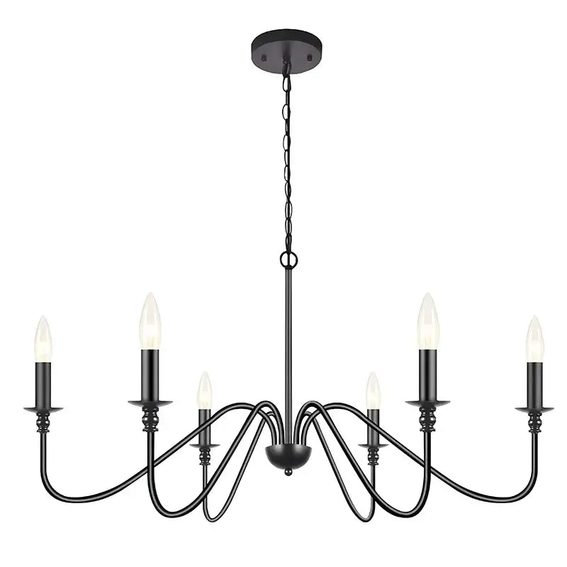 DecorBites™ Black Wrought Iron Chandelier