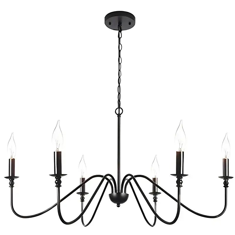 DecorBites™ Black Wrought Iron Chandelier