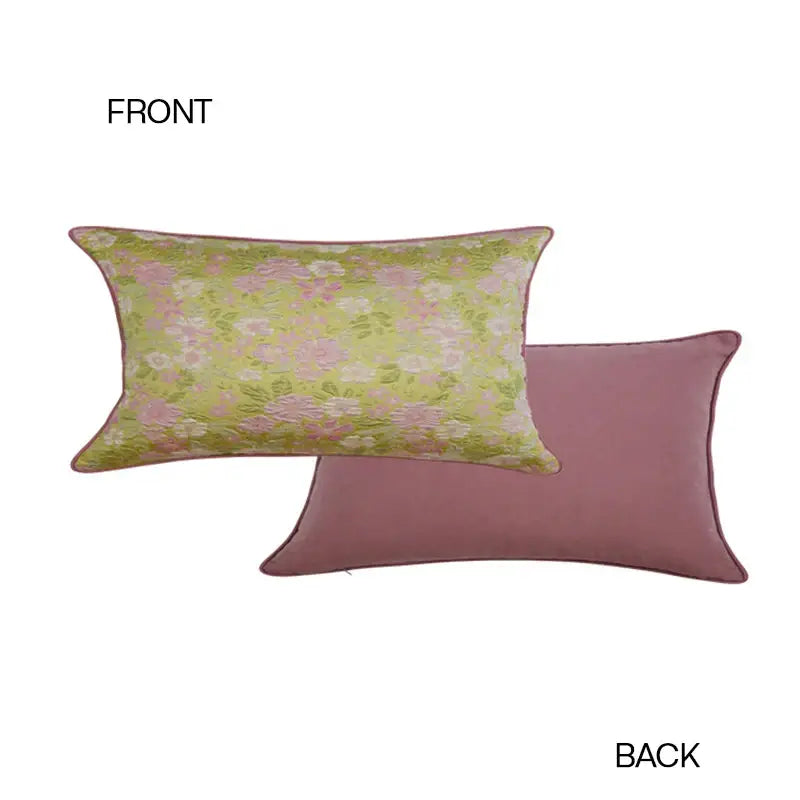 DecorBites™ Contessa Camellia Throw Pillow Cover: French Retro 3D Floral Jacquard Cushion Case