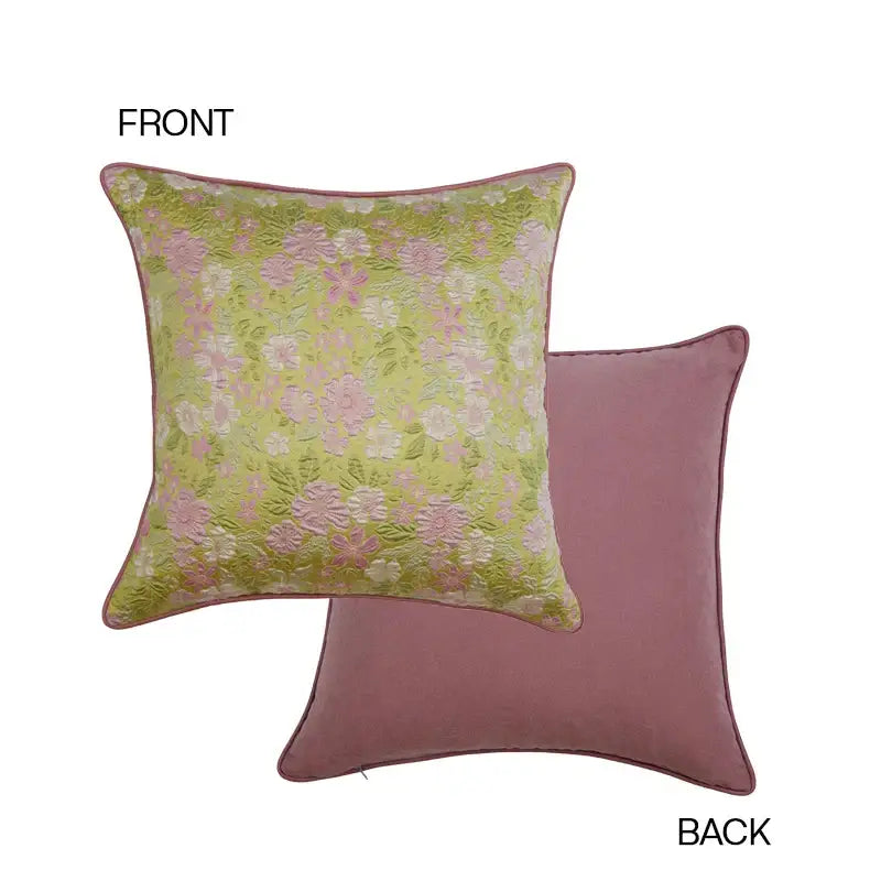 DecorBites™ Contessa Camellia Throw Pillow Cover: French Retro 3D Floral Jacquard Cushion Case