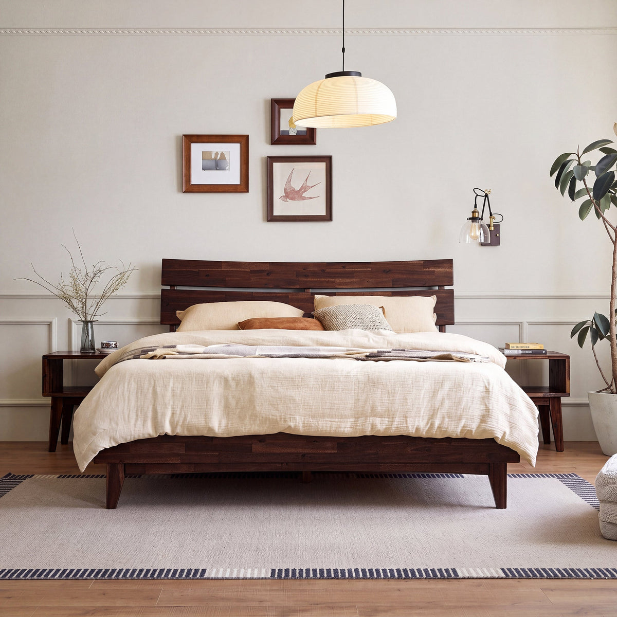 Acacia Solid Wood Bed Frame - Aurora Style for a Stylish Bedroom