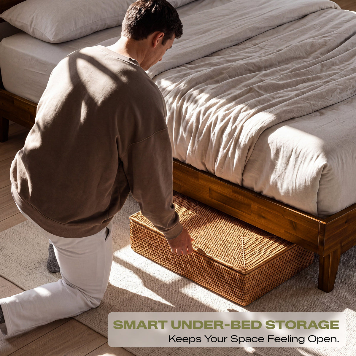 Acacia Solid Wood Bed Frame - Aurora Style for a Stylish Bedroom