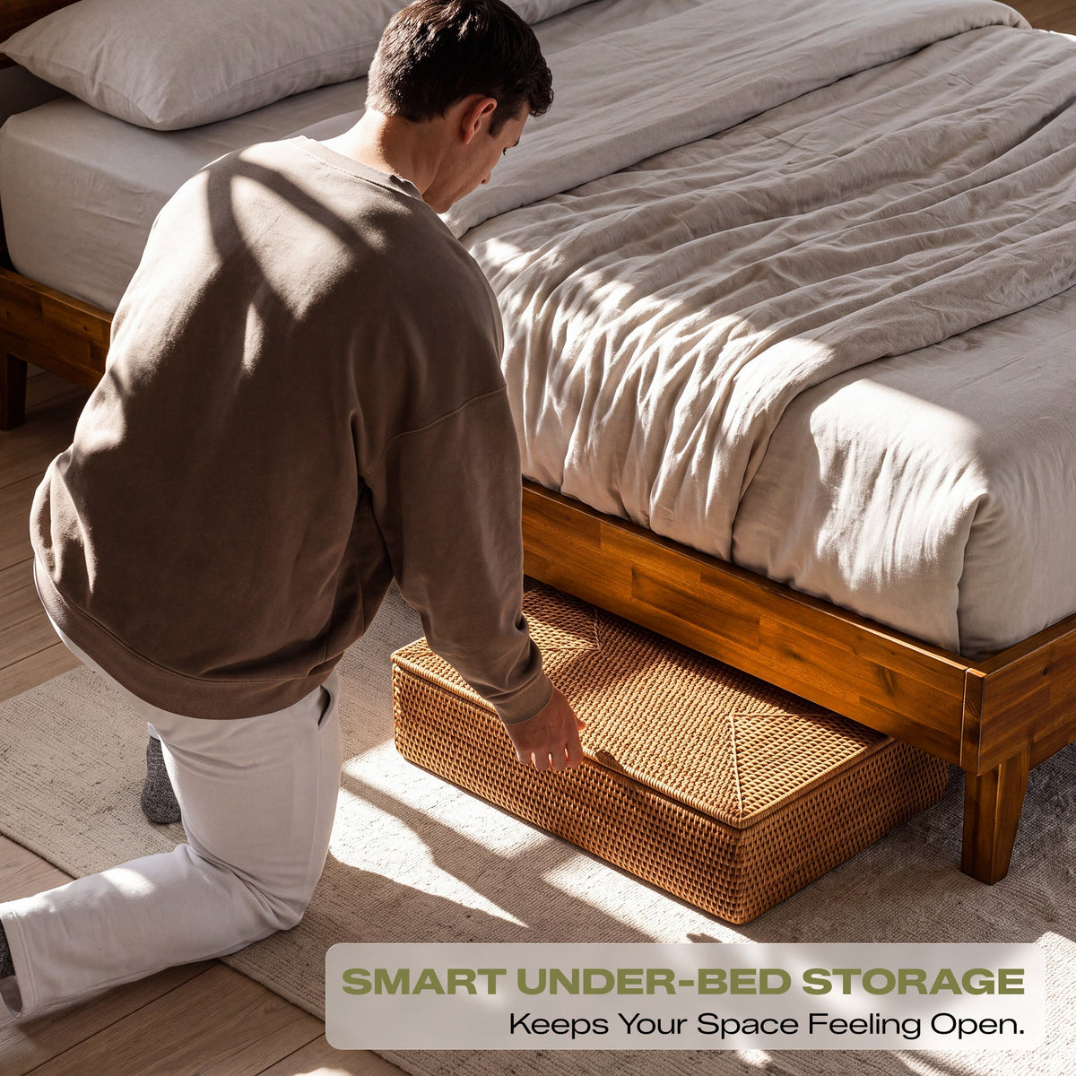 Acacia Solid Wood Bed Frame - Aurora Style for a Stylish Bedroom