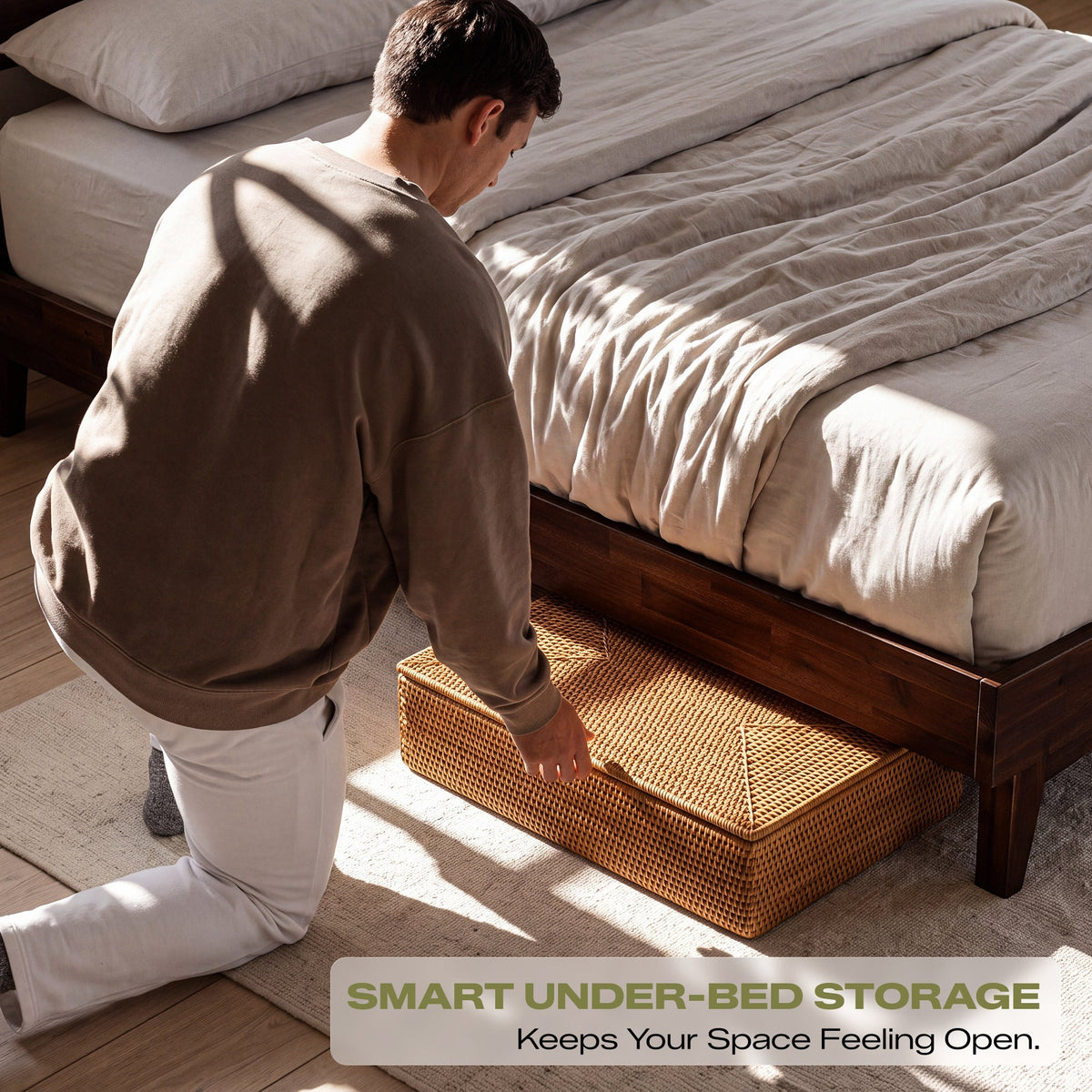 Acacia Solid Wood Bed Frame - Aurora Style for a Stylish Bedroom