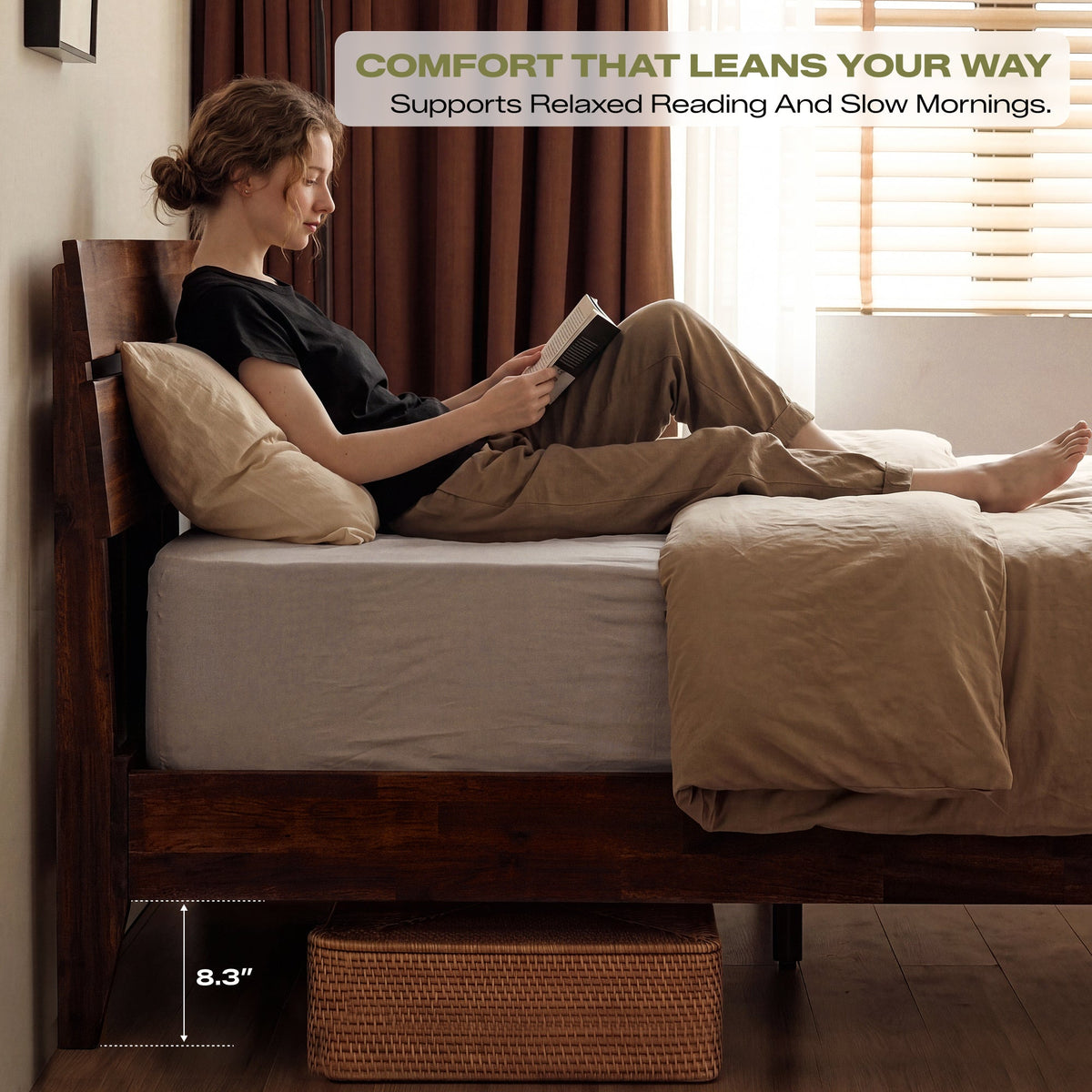 Acacia Solid Wood Bed Frame - Aurora Style for a Stylish Bedroom