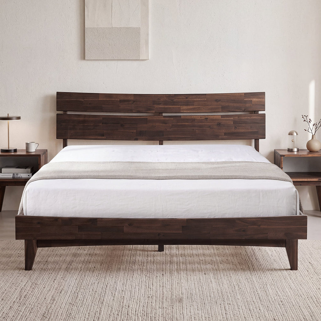 Acacia Solid Wood Bed Frame - Aurora Style for a Stylish Bedroom