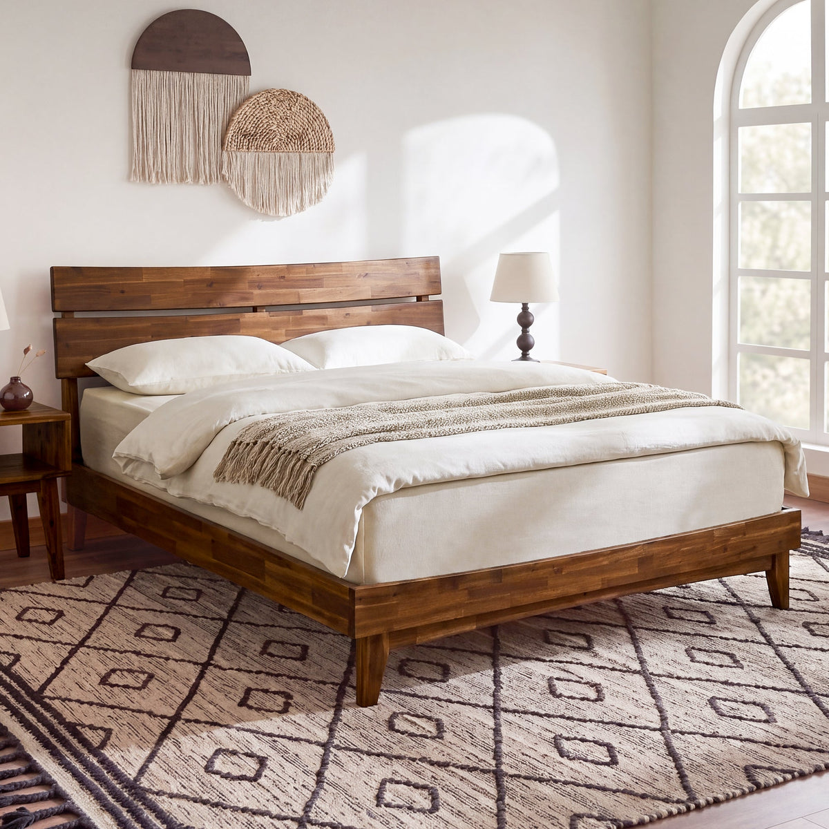 Acacia Solid Wood Bed Frame - Aurora Style for a Stylish Bedroom
