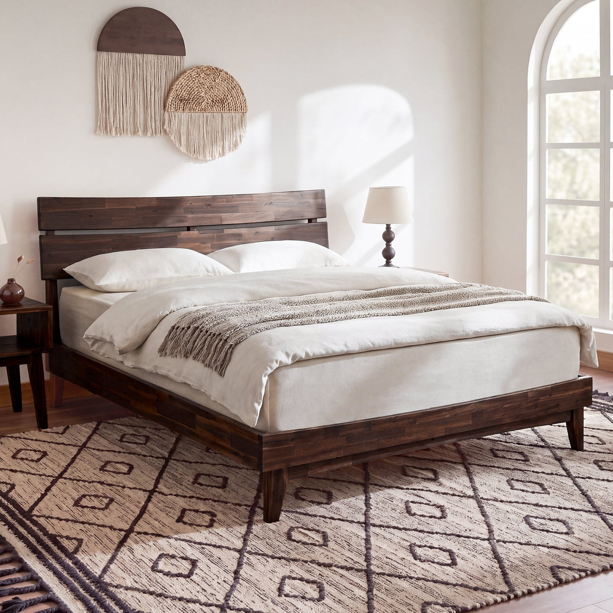 Acacia Solid Wood Bed Frame - Aurora Style for a Stylish Bedroom