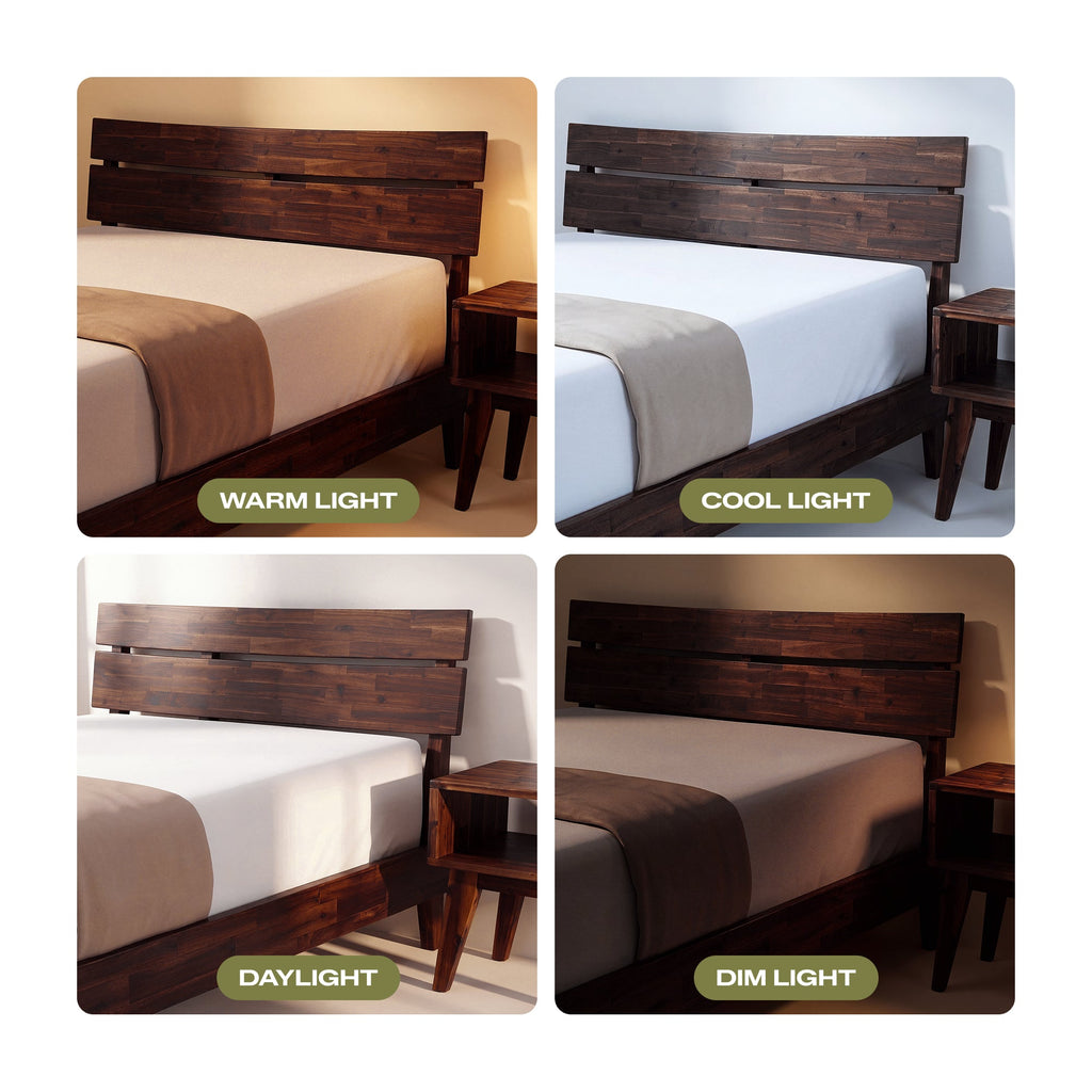 Acacia Solid Wood Bed Frame - Aurora Style for a Stylish Bedroom