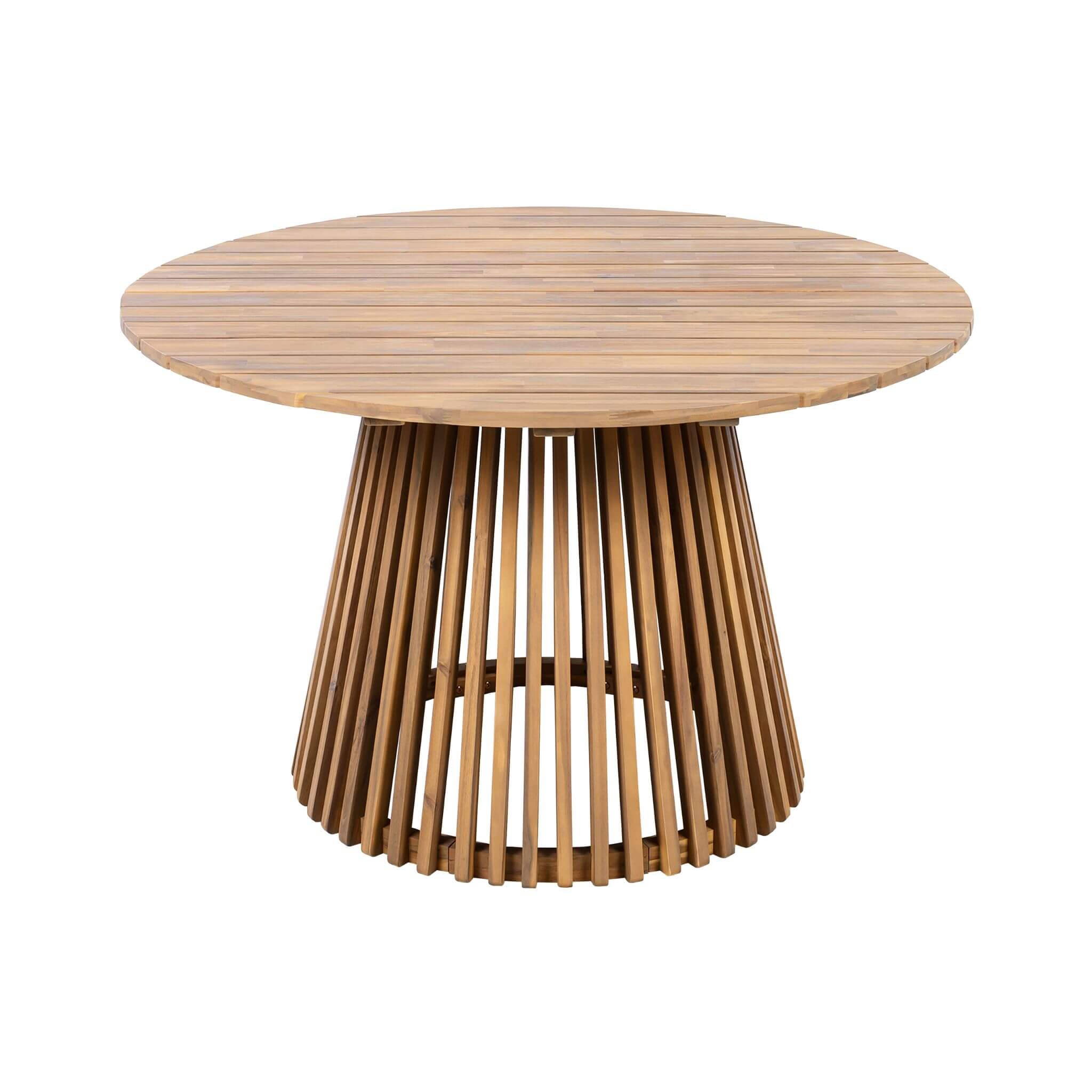 Alora Premium 5-Piece Outdoor Acacia Wood Patio Furniture Set With Braided Dining Chairs, Cushions, And Dining Table