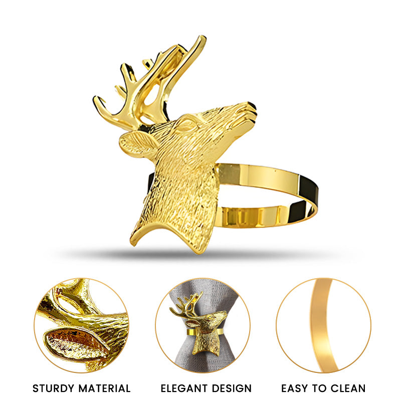 Gold Deer Decorative Napkin Rings