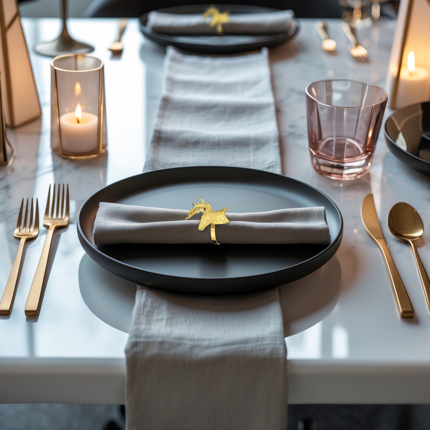 Gold Deer Decorative Napkin Rings