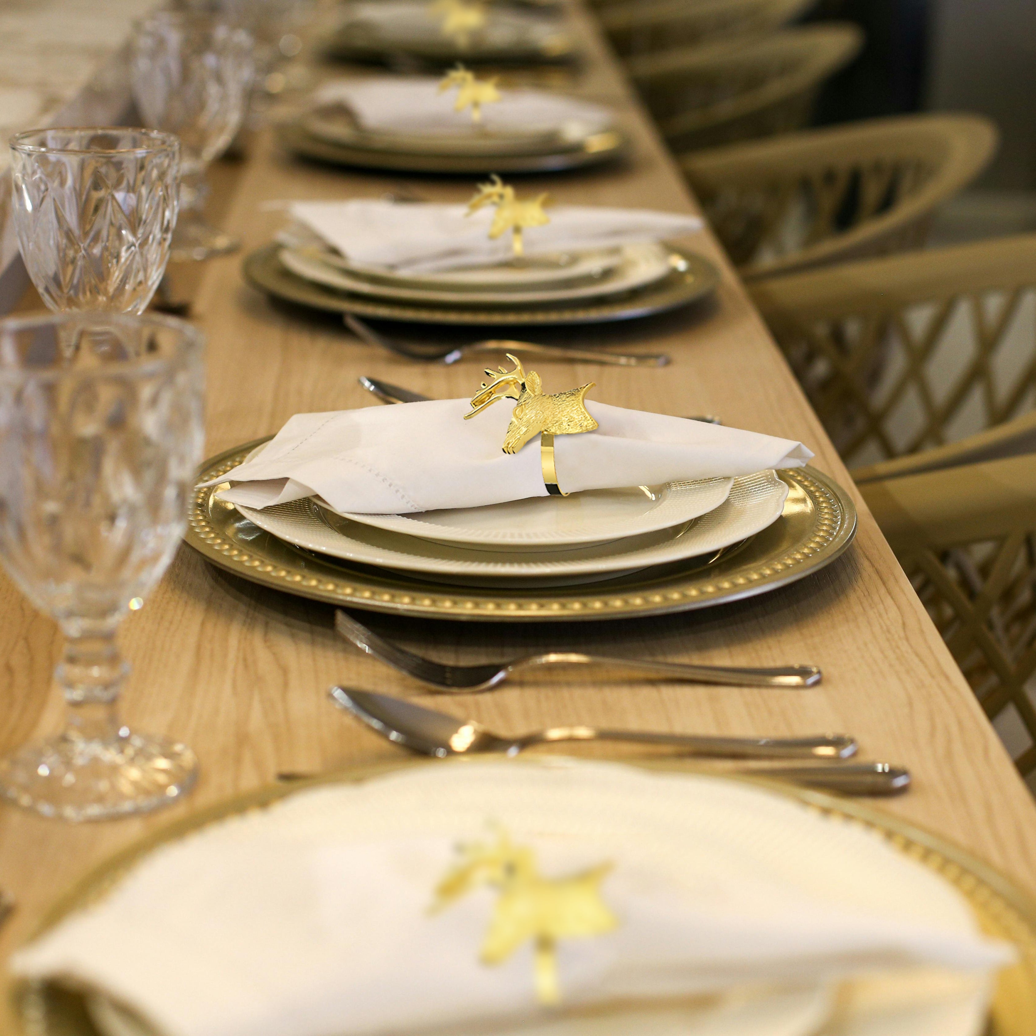 Gold Deer Decorative Napkin Rings